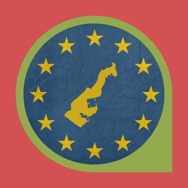 Unii Europejskiej Monako znacznik przycisk — Zdjęcie stockowe
