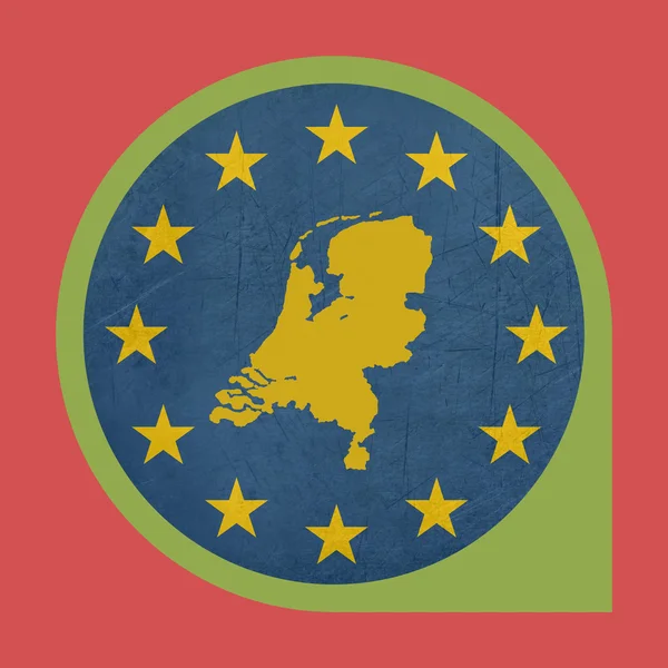 Unión Europea Países Bajos botón marcador —  Fotos de Stock