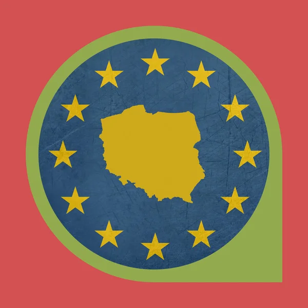 Ευρωπαϊκή Ένωση Πολωνία κουμπί marker — Φωτογραφία Αρχείου