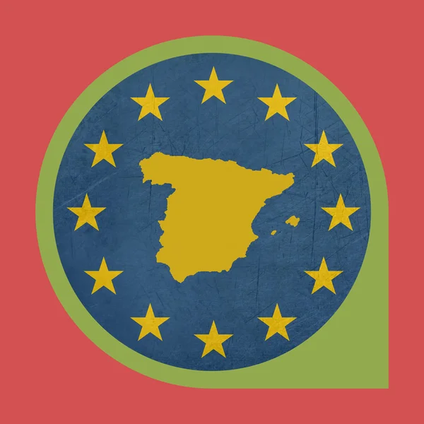 欧洲联盟西班牙标记按钮 — 图库照片