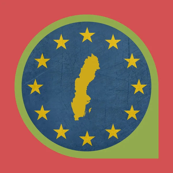 European Union Sweden marker button — Stock Photo, Image