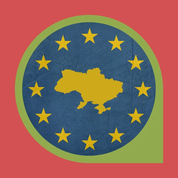 Tlačítko značka Evropské unie Ukrajina — Stock fotografie