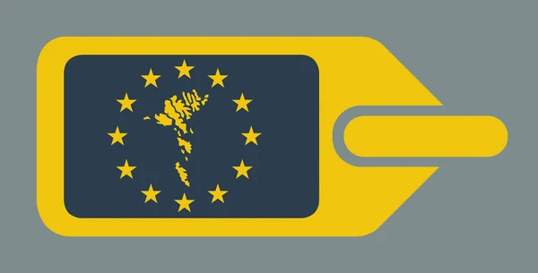 Etykieta bagażowa Europejskiej Wyspy Owcze — Zdjęcie stockowe
