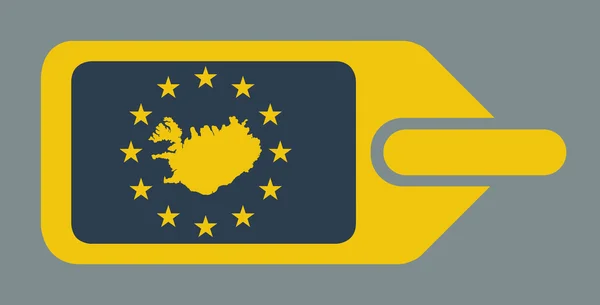 Etykieta bagażowa Europejskiej Islandia — Zdjęcie stockowe