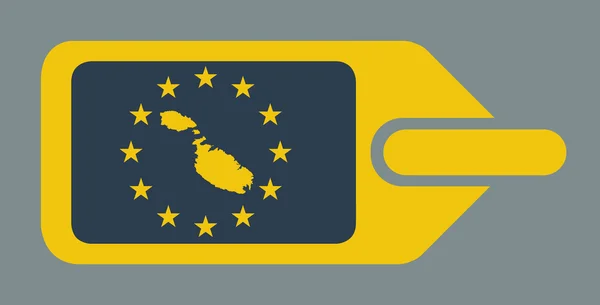 Malta Rotulagem europeia de bagagem — Fotografia de Stock