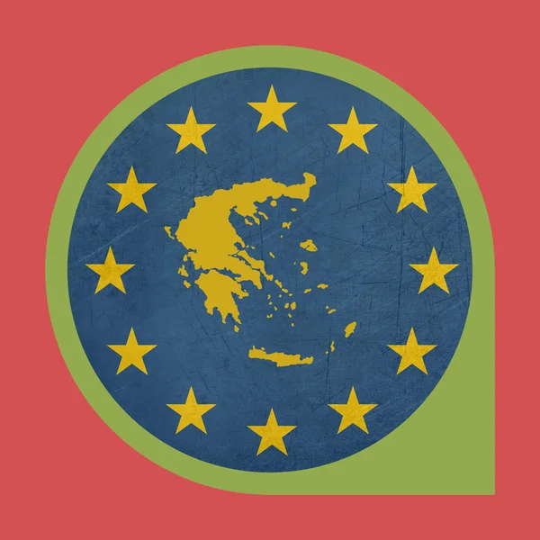 Europeiska unionen Grekland markör pin knappen Stockfoto