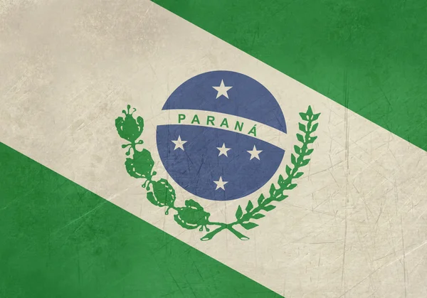 Bandeira do estado de Grunge do Paraná no Brasil — Fotografia de Stock