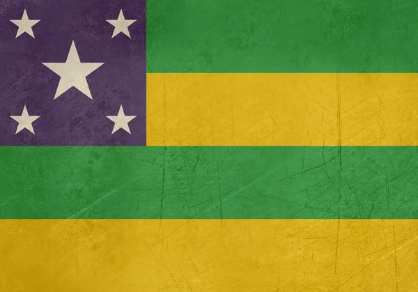 Bandeira do estado de Grunge de Sergipe no Brasil — Fotografia de Stock