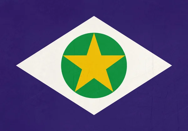 Bandera del estado grunge de Mato Grosso en Brasil — Foto de Stock