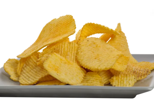 Jagged snack in grey dish — Stock Photo, Image