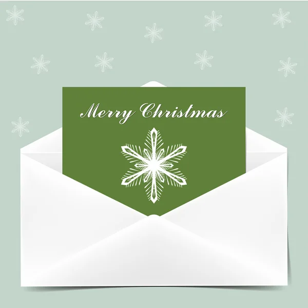 Umschlag mit Weihnachtskarte — Stockvektor