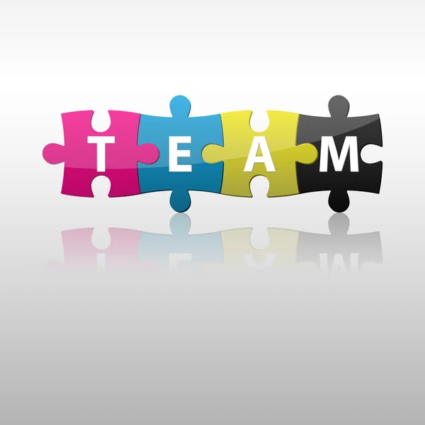 Puzzle equipo de color fresco — Vector de stock