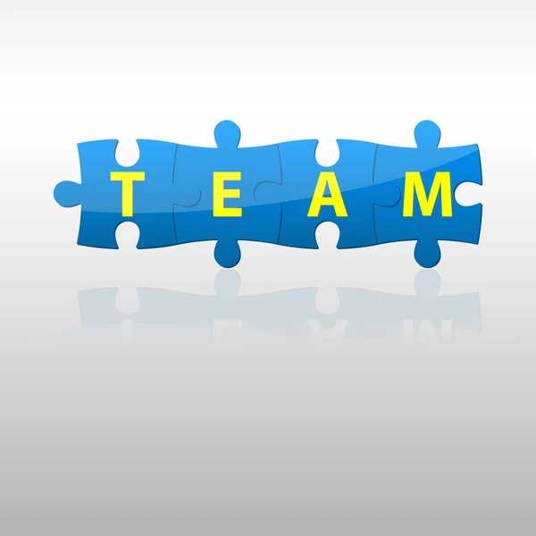 Mavi takım puzzle — Stok Vektör