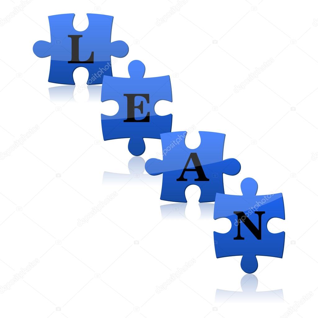 Blue puzzles with word lean