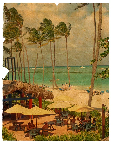 Bo på stranden. retro design — Stockfoto