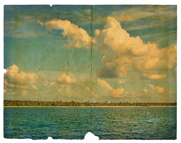 Landschaft auf altem Papier — Stockfoto