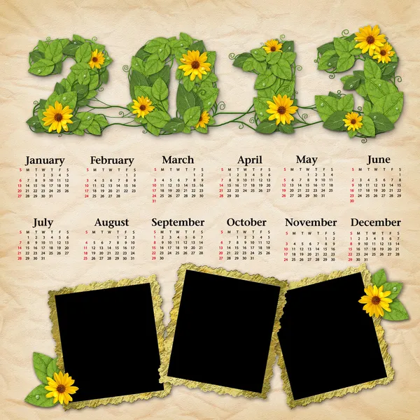 Calendario Vintage 2013 — Foto de Stock