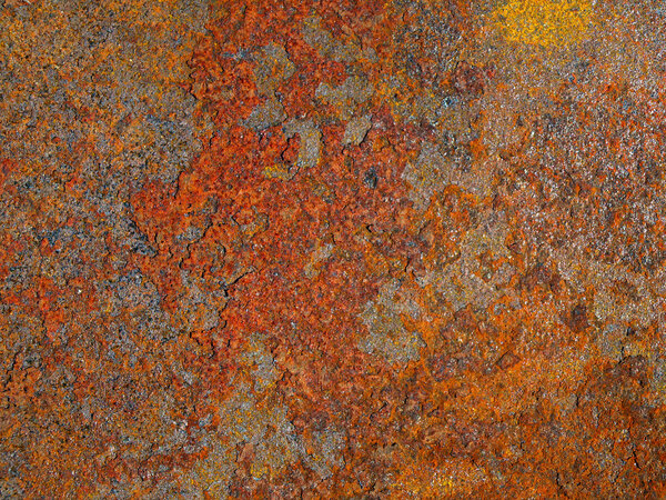 oxidized, rusted metal