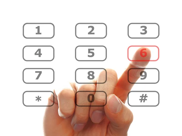 bir telefon numarası düğmeye bas parmak