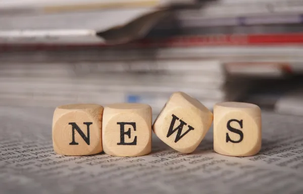 The word news on cubes — Stock Photo, Image