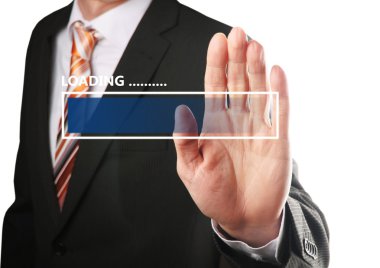 bir düğmeye basarak işadamı