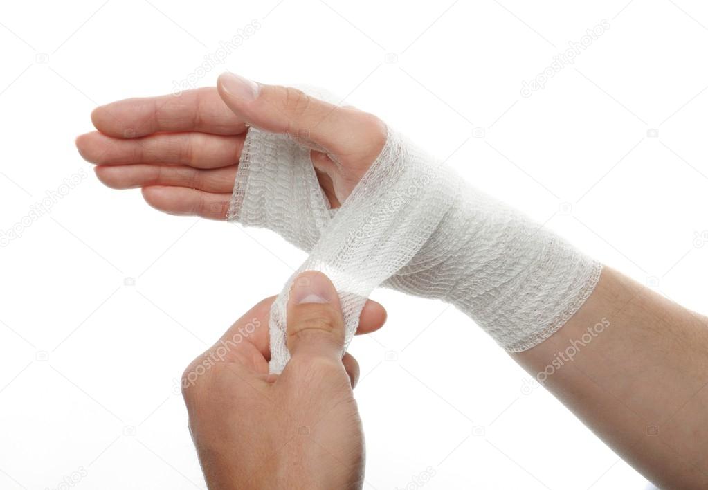 Bandage on a hand