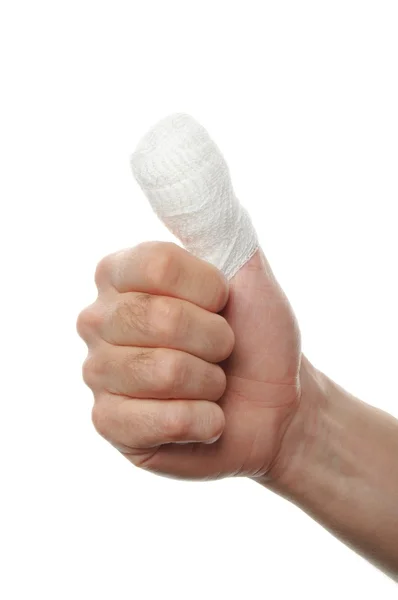 Bandage på ett finger — Stockfoto