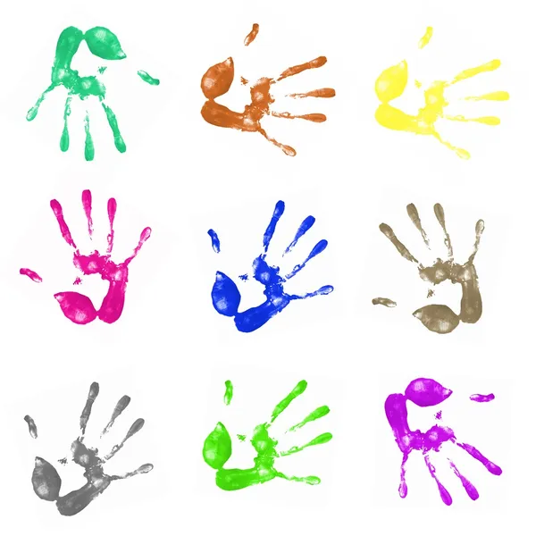 Painted handprints — Stock Photo, Image