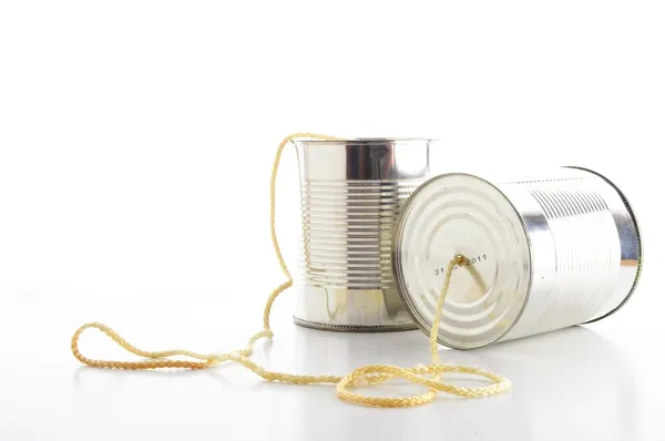 Tin can phone — Stock Photo, Image