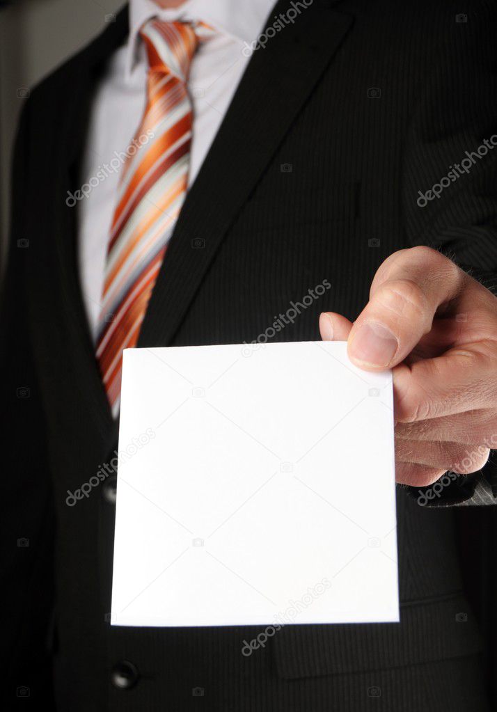 business man offering card