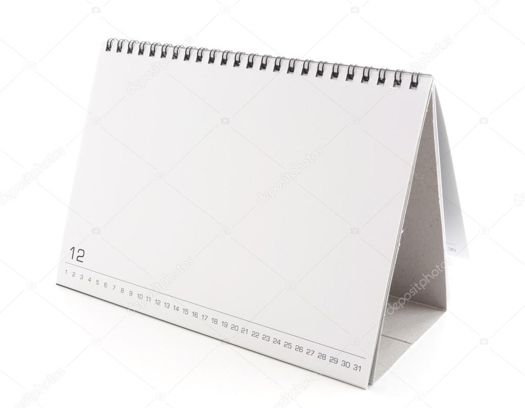 blank desktop calendar