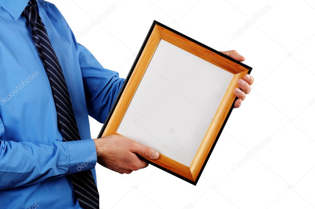 businessman holding certificate