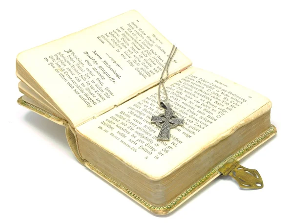 Bible with cross — Stock Photo, Image