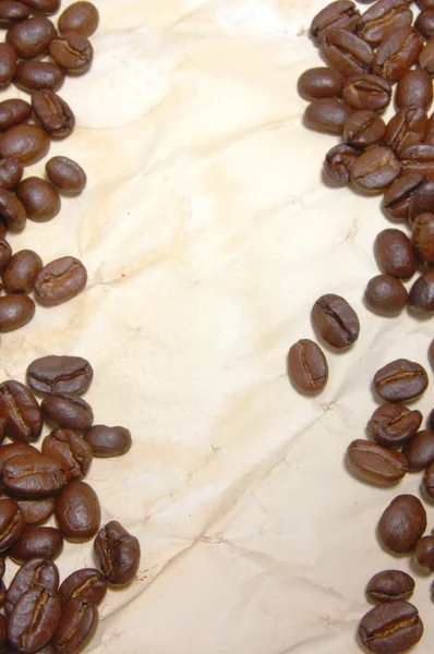 Coffee beans on paper — Stock Photo, Image