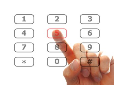 bir telefon numarası düğmeye bas parmak