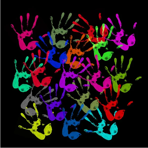 Painted handprints — Stock Photo, Image