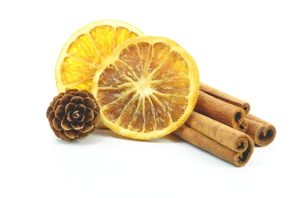 Orange, cinnamon and anise — Stock Photo, Image