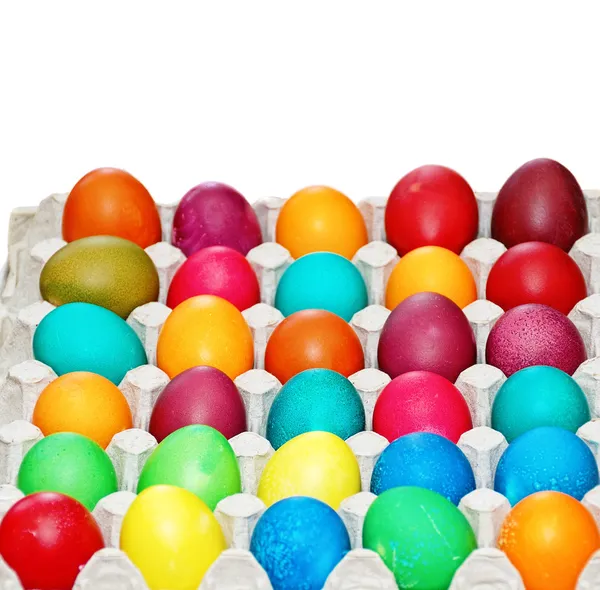 Telur Paskah di karton — Stok Foto