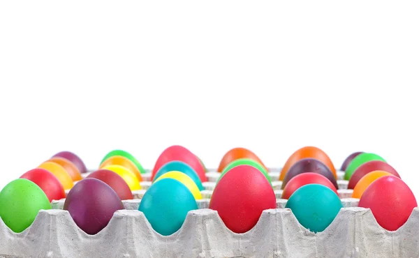 Velikonoční vejce v kartonu — Stock fotografie