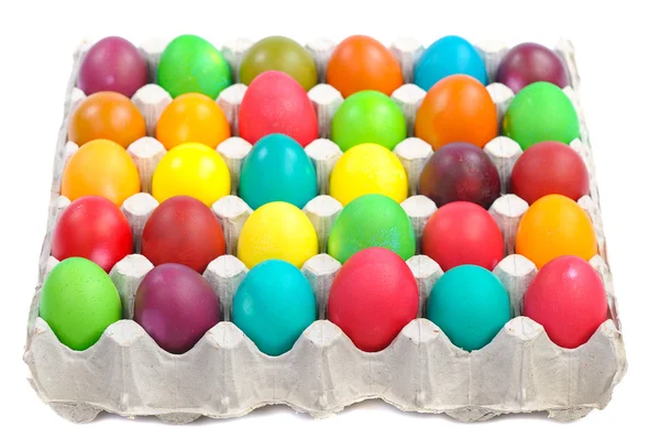 Easter eggs in carton — Stock Photo, Image