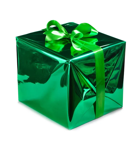 Caixa de presente verde — Fotografia de Stock