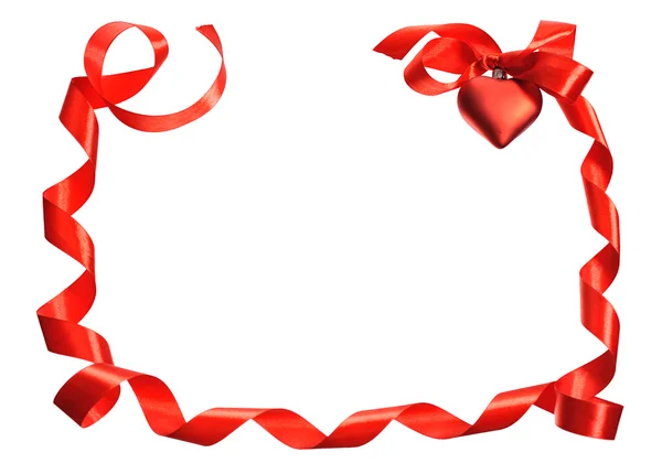 Red ribbon heart — Stock Photo, Image