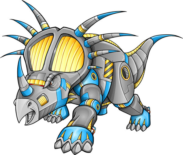 Robot Machine Triceratops Dinosaur Vector