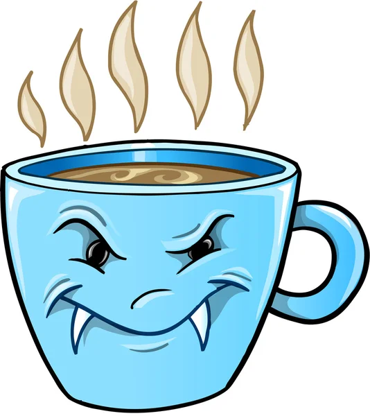 Vervelende gemiddelde slechte koffie beker vector illustratie kunst — Stockvector