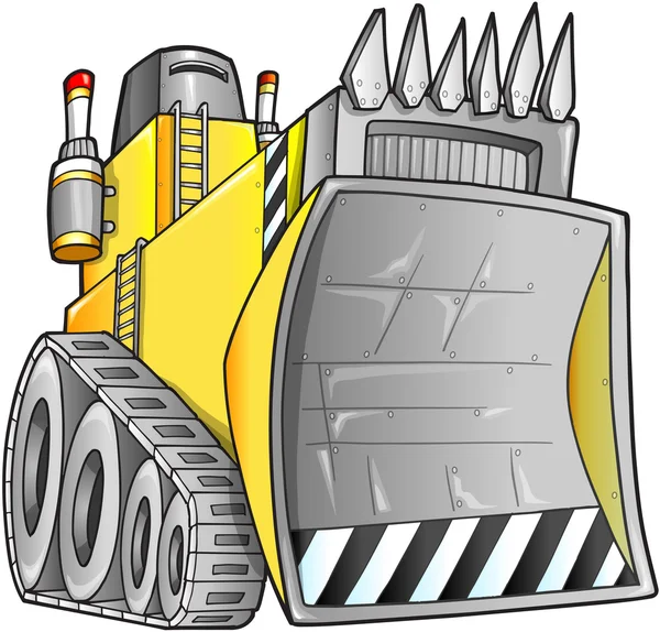Apocalittico Bulldozer vettoriale Illustrazione — Vettoriale Stock