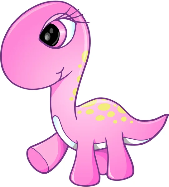 Kind cute pink dinosaur cartoon isolated object 7023619 Vector Art