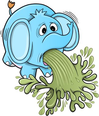 Barfing Vomiting Elephant Vector clipart