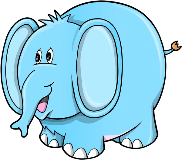 Lindo Safari elefante ilustración — Vector de stock