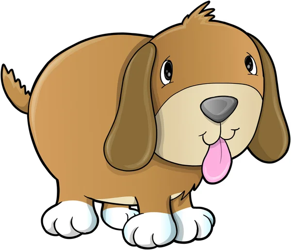 Schattige puppy hond illustratie — Stockvector