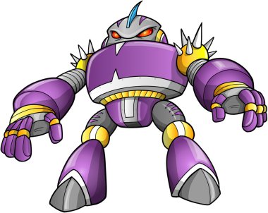 Mor robot savaşçı vektör sanat